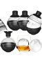 4-Piece Silicone Whiskey Ice Cube Mold Set with Lid & 2-in-1 Funnel - Easy Release Perfectly Round Ice Cubes for Bourbon Cocktails