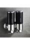 2-Compartment Wall Mounted Shower Pump Dispenser - Black - Suitable for Shampoo, Soap, Conditioner and Shower Gel - Bathroom, Kitchen and Hotel