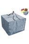 Garden cushion and pillow storage bag, tear-resistant, with handle, grey 210D Oxford cloth, weatherproof, UV resistant, 81 x 81 x 61 cm