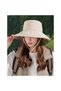 Women's wide-brimmed fisherman's hat w/sun protection - beige - Foldable - & Waterproof - For fishing - hiking - & camping - 4