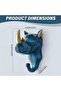 Retro blue rhinoceros-shaped animal decorative coat hook – easy to assemble, for hallway, office, and home storage - 3