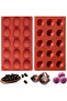 Hemispherical mold with 15 cavities, silicone baking tool, suitable for making chocolate desserts, ice cream scoops, etc.