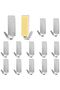 12-Piece Wall Hooks - Stainless Steel - Silver - No Drilling Required for Installation