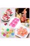 Silicone molds, suitable for cakes, jellies, puddings, chocolates, etc., 6 cavities, rose pattern, 2-pack, pink. - 4