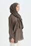 Logo Pattern Naia Cotton Shawl - Light Brown - 2