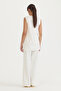 Sleeveless Combed Cotton Underwear - Ecru - 4