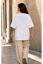 White Oversize Japanese Ramen Cat Anime Printed 100% Cotton T-Shirt - 4