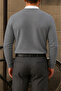 Men's Crew Neck Slim Fit Anthracite Sweater - 3