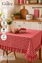 Ruffled Tablecloth Stain-Resistant Wrinkle-Free Pitikare Printed