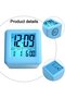 Blue Kids Digital Alarm Clock, Silicone Battery Clock with Date Display and Snooze for Boys Girls - 3