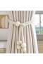 2 Simple Wooden Bead Curtain Ties - Adjustable Curtain Ties (Total Length: 49cm) - 3