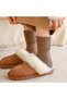 pairs of thermal winter socks, fluffy house socks, warm thick lined bed socks for women, one size - 3