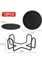 12-piece set of silicone coasters with stands, plus 1 black desktop coaster with grooves. - 2