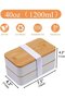 Japanese Style Double-Layer Bamboo Bento Box Set with Lid, Cutlery & Insulated Bag (11x19x11cm, PP Material) - 2