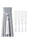 4-piece set of long tassel curtain tiebacks, hand-woven rope knot curtain fasteners, silver-grey
