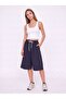 Women's Combed Cotton Relaxed Fit Jorts Bermuda Navy Blue Shorts - C915 - 3