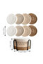 Cotton rope coasters (set of 8), with metal stand - 3