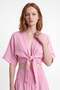 Women's Elastic Waist Long Skirt and Tie-Up Blouse Set - 2
