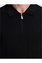 Black Slim Fit Zippered Polo Collar Knitwear T-Shirt 50320793-Vr046 - 6
