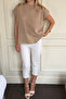 Silvery Openwork Oversized Top - 4