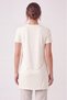 Women's Four Seasons Crew Neck Short Sleeve Viscose Short Tunic Ecru - 8