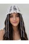 Special Design White Hand Knitted Bead Detailed Hair Net Bandana, Beanie, Evening Dress Hair Accessory - 2