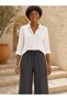 Elastic Waist Lace-Up Loose Comfortable Wrinkled Trousers - 3
