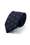 Navy Blue Brown Motif Pattern Classic Tie with Handkerchief Kk13977 - 3