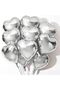 Silver Foil Heart Balloon Compatible with Air and Helium 25cm High Quality