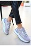 Aleh Gray Skin Lace-Up Sports Shoes