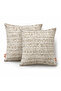Cream Chenille Yarn Textured 2-Piece Throw Pillow Cover Set