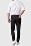 Men's Black Slim Fit Drawstring Fabric Trousers Slim Fit Flexible Smart Casual 2601100 - 4