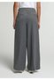 Regular Fit High Waist Wide Leg Women's Gray Trousers - 2