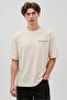 Men Crew Neck Short Sleeve Brand Logo T-Shirt, Light Beige