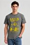 Men Crew Neck Short Sleeve Graphic Print T-Shirt, Grey