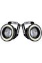 2-Pack Universal Bright Lighting Replacement White 3-inch LED Car Angel Eye Round Fog Lights High Brightness DC 12V IP65 Waterproof