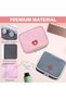 2pcs Medicine Bag Oxford Fabric Emergency Medical Portable Small Holder Empty Travel Pharmacy Square Organizer Home School pink gray - 2