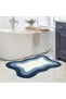 Blue bathroom rug, 50x80cm, ultra-soft, non-slip, microfiber, water-absorbent, washable shower rug/door mat/carpet for floors, bathtubs, and showers