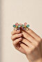 Colorful Floral Design Bijoux Stud Earrings - Stylish and Vibrant Look - 4