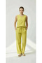 Sleeveless Muslin Blouse & Wide-Leg Pants Set