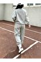 Unisex Men's and Women's Minimalist Printed 3 Thread Crew Neck Sweatshirt Set - 4