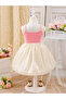 Girls Pink Strappy Dress with Bows - 2