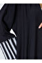 Black Embroidered Batwing Sleeves Open Front Abaya - 4