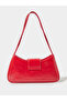 Red Polka Dot Shoulder Bag with Embellished Buckle - 2