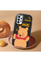 Samsung Galaxy A73 Compatible Case Camera Protective Black Silicone Couple Phone Case with Bear Pattern - 2