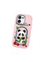 Oppo A6 Pro Compatible Case Camera Protector Pink Silicone Couple Phone Case Panda Patterned - 3