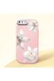 iPhone 8 Plus Compatible Case Camera Protector Pink Silicone Couple Phone Case with Floral Pattern