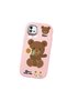 Realme C11 2021 Compatible Case Camera Protector Pink Silicone Couple Phone Case with Bear Pattern - 3