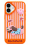 iPhone 17 Compatible 3D Dog Figure Striped Silicone Phone Case Dachshund