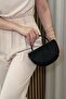 Women's Black Glitter Chain Strap Evening Dress Bag - 2